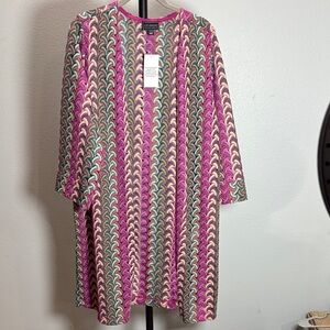 G by Giuliana Multicolor Feather Pattern Cardigan